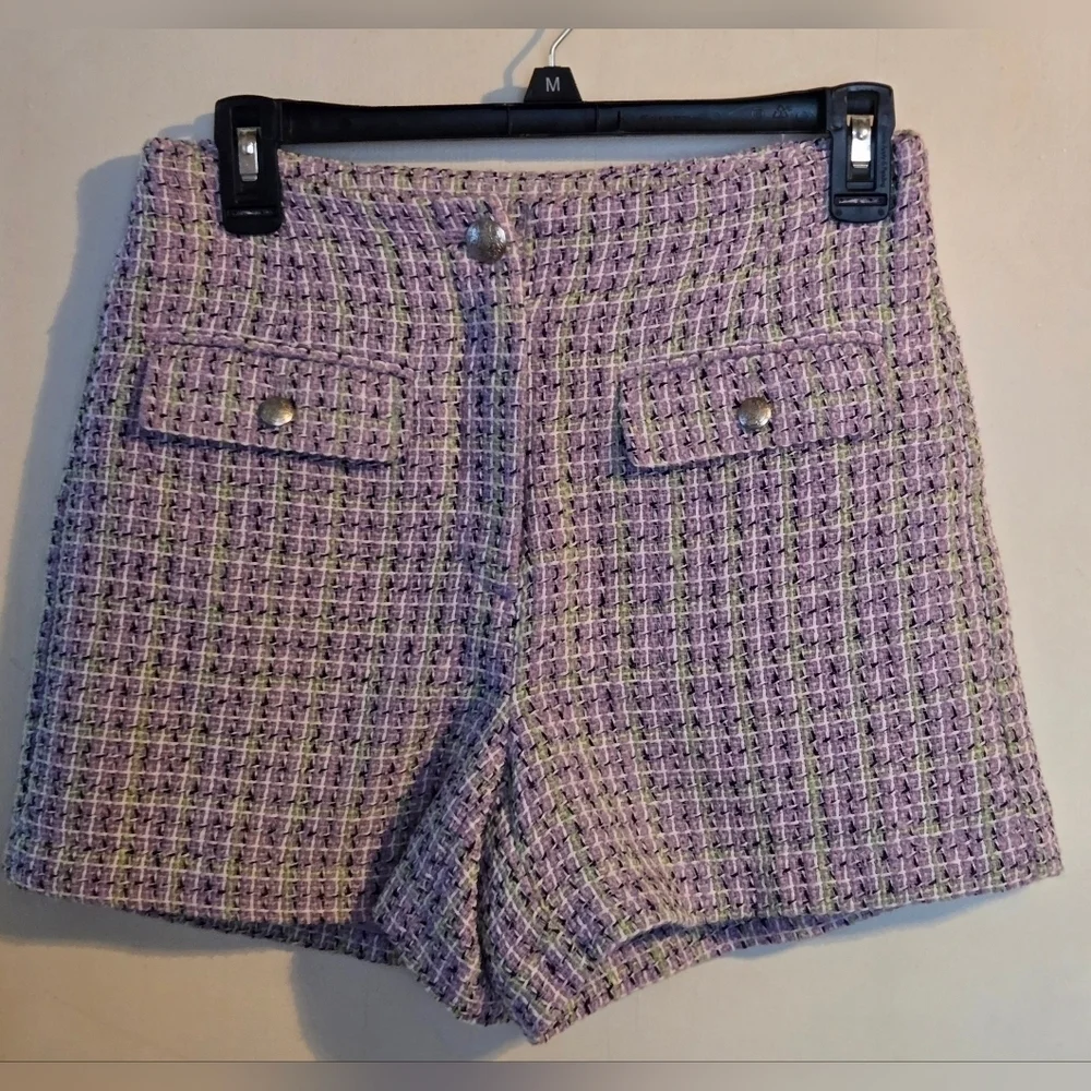 NWT | LOFT | Tweed Flap Pocket Shorts | Size: 6 | Color: Plum Combo